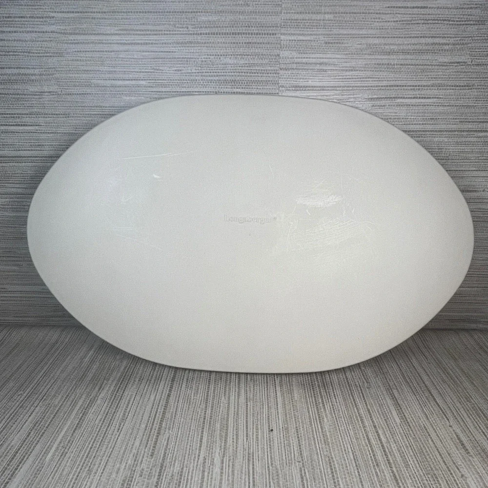 Longaberger Large Oval‎ Basket Protector and Lid Set 40360 40362 Clear White
